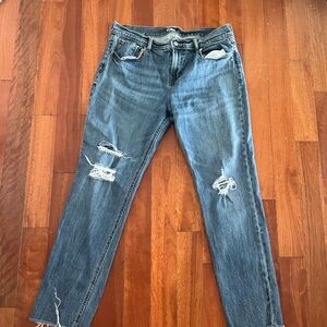 Distressed Blue Jeans